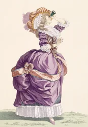 ル・ボーによって彫刻された若い女性、「Galeries des Modes et Costumes Francais」、プレート番号176、c.1778-87